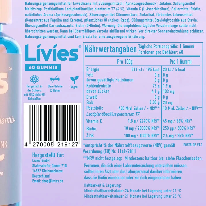 Livies Postbiotics Gummies